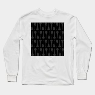 Guitar Pattern 2 Black Long Sleeve T-Shirt